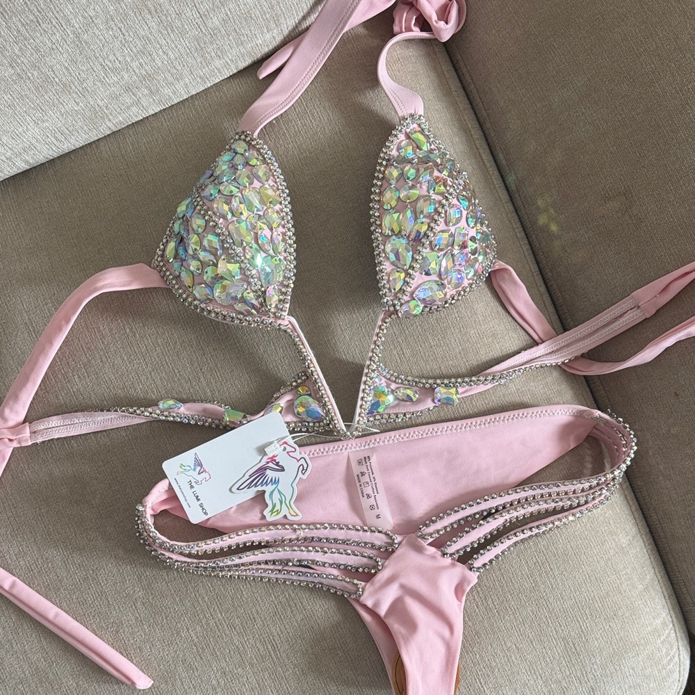 Pink Lumi Shop iridescent rhinestone Set